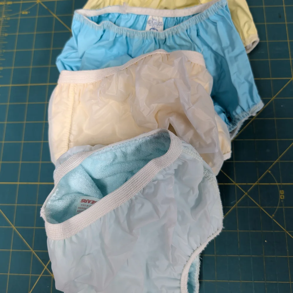 Vintage Kids Waterproof Diaper Cover Lot of 2 - Blue, Yellow, Size S and Size 2